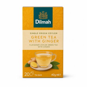 Dilmah Single Origin Ceylon Green Tea with Ginger 20 Tea Bags (40g)